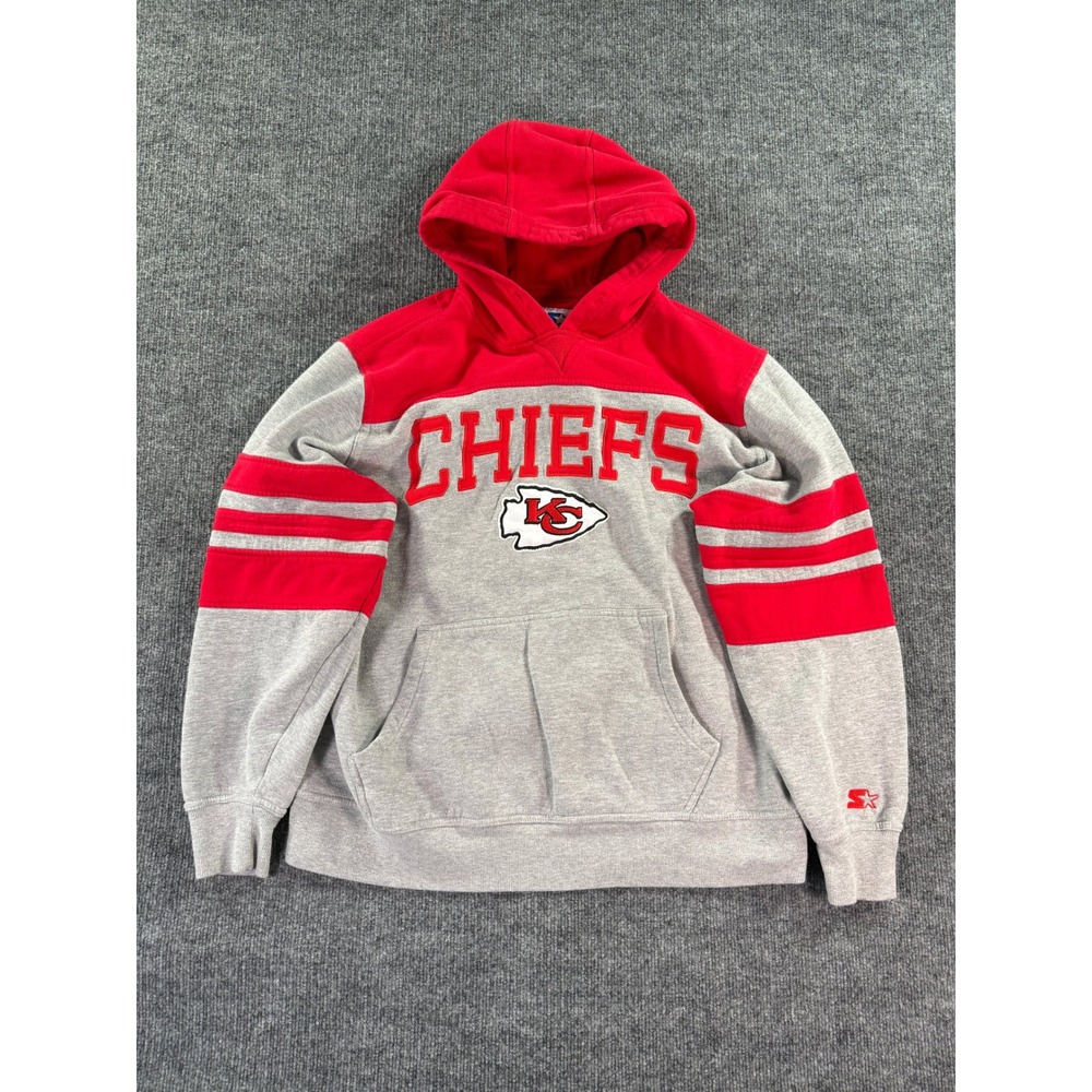 Starter Kansas City Chiefs Hoodie Mens XXL Gray Red Colorblock NFL Pullover